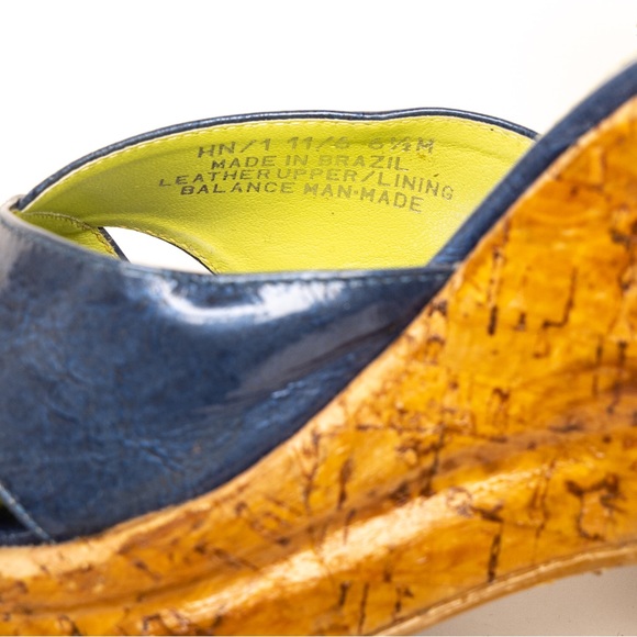 Blue Patent leather Via Spaga Wedge espadrilles size 6 1/2. - Picture 6 of 9